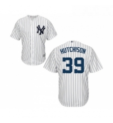 Youth New York Yankees 39 Drew Hutchison Authentic White Home Baseball Jersey 