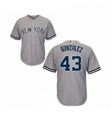 Youth New York Yankees 43 Gio Gonzalez Authentic Grey Road Baseball Jersey 