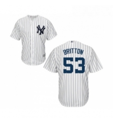 Youth New York Yankees 53 Zach Britton Authentic White Home Baseball Jersey 