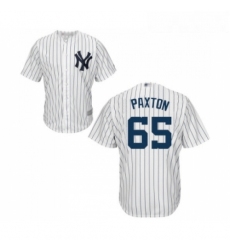 Youth New York Yankees 65 James Paxton Authentic White Home Baseball Jersey 