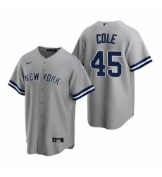 Youth Nike New York Yankees 45 Gerrit Cole Gray Road Stitched Baseball Jersey