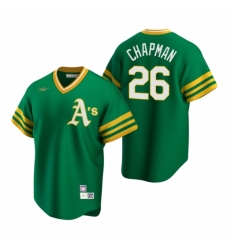 Mens Nike Oakland Athletics 26 Matt Chapman Kelly Green Cooperstown Collection Road Stitched Baseball Jersey