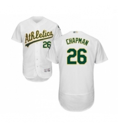 Mens Oakland Athletics 26 Matt Chapman White Home Flex Base Authentic Collection Baseball Jersey