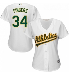 Womens Majestic Oakland Athletics 34 Rollie Fingers Authentic White Home Cool Base MLB Jersey