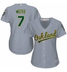 Womens Majestic Oakland Athletics 7 Walt Weiss Authentic Grey Road Cool Base MLB Jersey