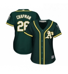 Womens Oakland Athletics 26 Matt Chapman Replica Green Alternate 1 Cool Base Baseball Jersey 