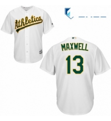 Youth Majestic Oakland Athletics 13 Bruce Maxwell Replica White Home Cool Base MLB Jersey 