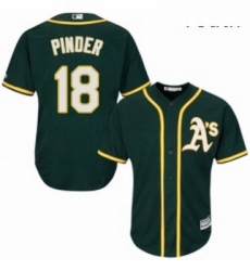 Youth Majestic Oakland Athletics 18 Chad Pinder Replica Green Alternate 1 Cool Base MLB Jersey 