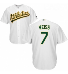 Youth Majestic Oakland Athletics 7 Walt Weiss Authentic White Home Cool Base MLB Jersey