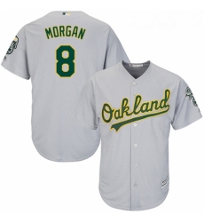 Youth Majestic Oakland Athletics 8 Joe Morgan Replica Grey Road Cool Base MLB Jersey