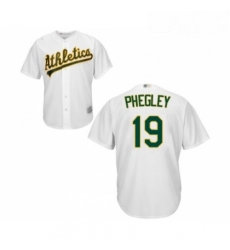 Youth Oakland Athletics 19 Josh Phegley Replica White Home Cool Base Baseball Jersey 