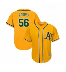 Youth Oakland Athletics 56 Fernando Rodney Replica Gold Alternate 2 Cool Base Baseball Jersey 