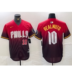 Men Philadelphia Phillies 10 J T  Realmuto Red 2024 City Connect Limited Stitched Jersey