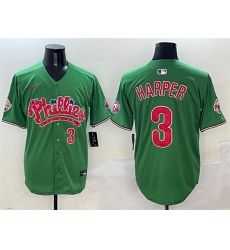 Men Philadelphia Phillies 3 Bryce Harper Green Phanatic Limited Stitched Jersey Men Philadelphia Phillies 3 Bryce Harper Green Phanatic Limited Stitched Jersey
