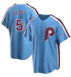Men Philadelphia Phillies 5 Bryson Stott Blue Cool Base Stitched Jersey