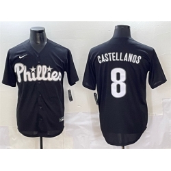 Men Philadelphia Phillies 8 Nick Castellanos Black Lights Out Limited Stitched Baseball Jersey