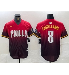 Men Philadelphia Phillies 8 Nick Castellanos Red 2024 City Connect Limited Stitched Jersey 3