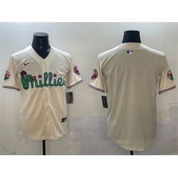 Men Philadelphia Phillies Blank Cream Phanatic Limited Stitched Jersey