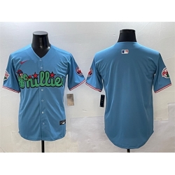 Men Philadelphia Phillies Blank Light Blue Phanatic Limited Stitched Jersey