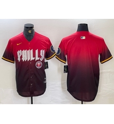 Men Philadelphia Phillies Red Team Big Logo 2024 City Connect Limited Stitched Baseball Jersey 3