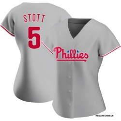 Women Philadelphia Phillies 5 Bryson Stott Gray Stitched Jersey