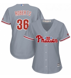 Womens Majestic Philadelphia Phillies 36 Robin Roberts Replica Grey Road Cool Base MLB Jersey