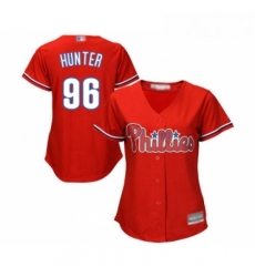 Womens Philadelphia Phillies 96 Tommy Hunter Replica Red Alternate Cool Base Baseball Jersey 