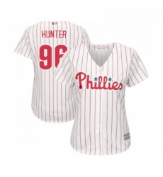 Womens Philadelphia Phillies 96 Tommy Hunter Replica White Red Strip Home Cool Base Baseball Jersey 