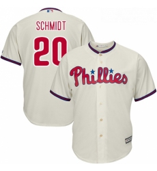 Youth Majestic Philadelphia Phillies 20 Mike Schmidt Authentic Cream Alternate Cool Base MLB Jersey