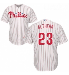Youth Majestic Philadelphia Phillies 23 Aaron Altherr Replica WhiteRed Strip Home Cool Base MLB Jersey 