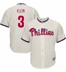 Youth Majestic Philadelphia Phillies 3 Chuck Klein Authentic Cream Alternate Cool Base MLB Jersey