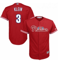 Youth Majestic Philadelphia Phillies 3 Chuck Klein Replica Red Alternate Cool Base MLB Jersey