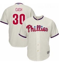 Youth Majestic Philadelphia Phillies 30 Dave Cash Replica Cream Alternate Cool Base MLB Jersey