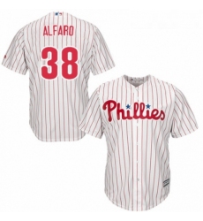 Youth Majestic Philadelphia Phillies 38 Jorge Alfaro Authentic WhiteRed Strip Home Cool Base MLB Jersey 