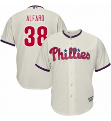 Youth Majestic Philadelphia Phillies 38 Jorge Alfaro Replica Cream Alternate Cool Base MLB Jersey 