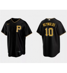 Men Pittsburgh Pirates 10 Bryan Reynolds Black Cool Base Stitched Baseball Jersey