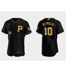 Men Pittsburgh Pirates 10 Bryan Reynolds Black Flex Base Stitched Baseball Jersey