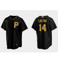 Men Pittsburgh Pirates 14 Rodolfo Castro Black Cool Base Stitched Baseball Jersey
