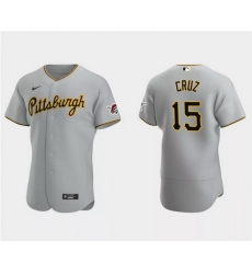 Men Pittsburgh Pirates 15 Oneil Cruz Grey Flex Base Stitched Baseball Jersey