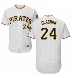 Mens Majestic Pittsburgh Pirates 24 Tyler Glasnow White Home Flex Base Authentic Collection MLB Jersey