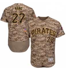 Mens Majestic Pittsburgh Pirates 27 Jung ho Kang Camo Flexbase Authentic Collection MLB Jersey