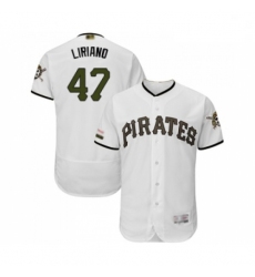 Mens Pittsburgh Pirates 47 Francisco Liriano White Alternate Authentic Collection Flex Base Baseball Jersey