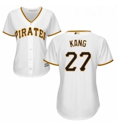 Womens Majestic Pittsburgh Pirates 27 Jung ho Kang Replica White Home Cool Base MLB Jersey
