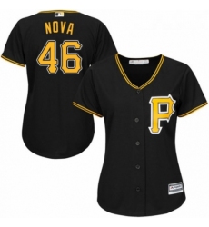 Womens Majestic Pittsburgh Pirates 46 Ivan Nova Authentic Black Alternate Cool Base MLB Jersey 