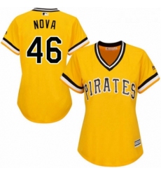 Womens Majestic Pittsburgh Pirates 46 Ivan Nova Authentic Gold Alternate Cool Base MLB Jersey 