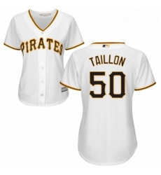 Womens Majestic Pittsburgh Pirates 50 Jameson Taillon Replica White Home Cool Base MLB Jersey 