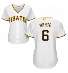 Womens Majestic Pittsburgh Pirates 6 Starling Marte Authentic White Home Cool Base MLB Jersey