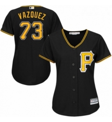 Womens Majestic Pittsburgh Pirates 73 Felipe Vazquez Authentic Black Alternate Cool Base MLB Jersey 