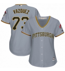 Womens Majestic Pittsburgh Pirates 73 Felipe Vazquez Authentic Grey Road Cool Base MLB Jersey 