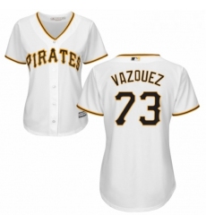 Womens Majestic Pittsburgh Pirates 73 Felipe Vazquez Replica White Home Cool Base MLB Jersey 